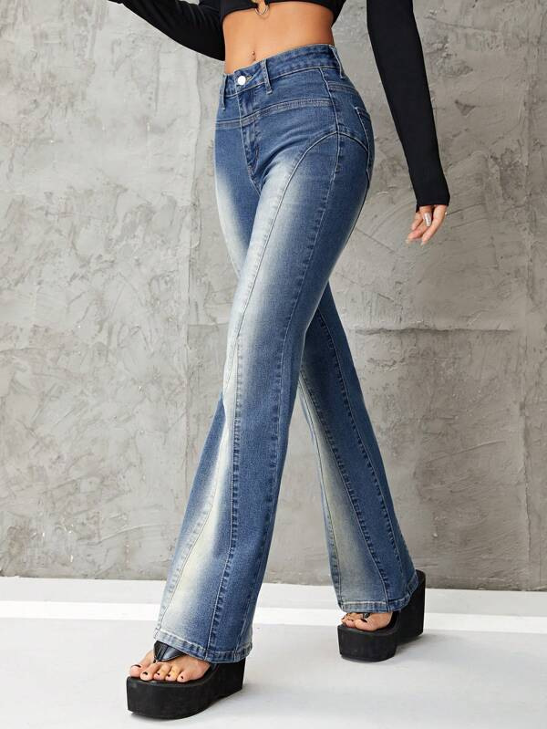 mote slanke og allsidige stretchy bootcut-jeans for kvinner_voghion.com