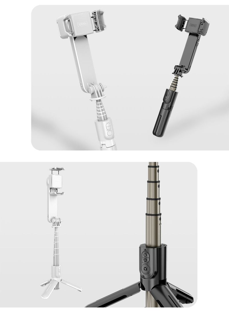 Handheld Gimbal Stabilizer Stick L09 Bluetooth Mobile Phone Holder Adjustable Fill Light Selfie Stand For IPhone/Xiaomi_voghion.com