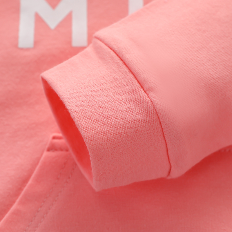 Babytøjz baby hættetrøje med bogstavtryk sweater lomme pullover bukser jakkesæt kvindelig skat todelt sæt_voghion.com