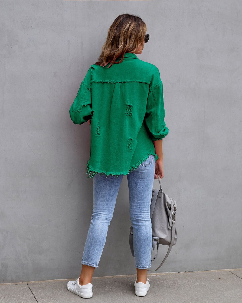 Lusumily Nueva Camisa Vaquera Estilo Primavera Otoño para Mujer Abrigo de Jean Casual para Mujer Ropa de Abrigo para Vacaciones Abrigo de Dama Estudiante_voghion.com