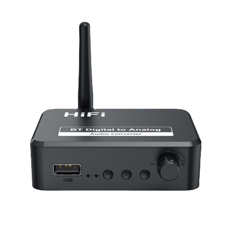 Digital to Analog Audio DAC Converter Spdif Optical Fiber Signal to 3.5MM 3.5 AUX 2 RCA Amplifier Decoder Bluetooth 5.0 Receiver_voghion.com