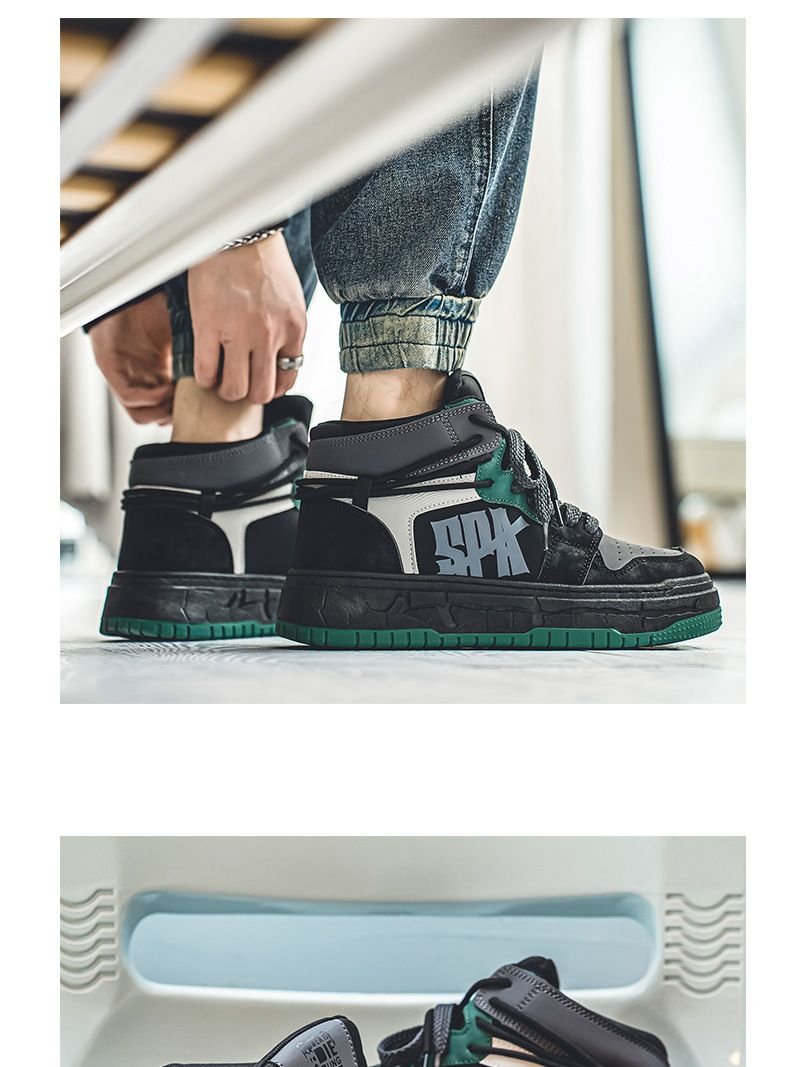 Grenzüberschreitende Schuhe für Herren, dickbesohlte und vielseitig einsetzbare weiße High-Top-Schuhe, neue Freizeitschuhe, Sportschuhe, trendige Sneaker_voghion.com