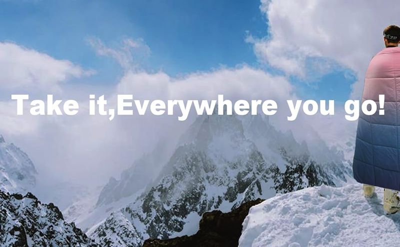 Outdoor Lightweight Down Alternative Fluffy Printed Camping Large Super Warm Hammock Top Blanket Waterproof Blanket,_voghion.com