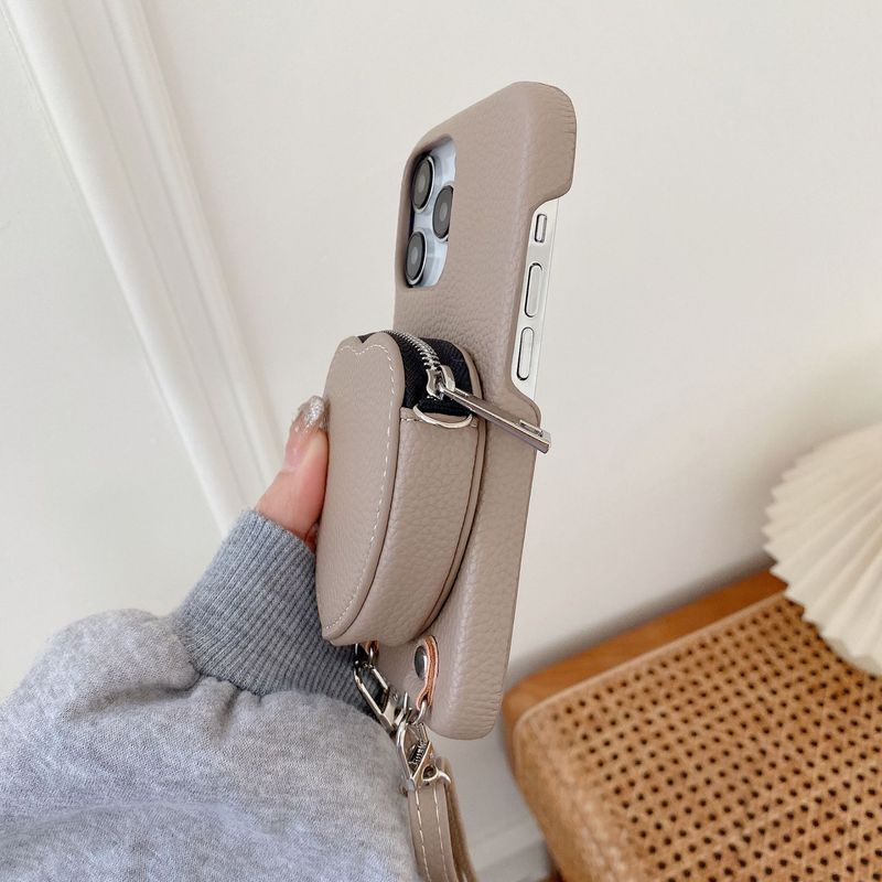Mobile phone case coin purses are suitable for Apple 15 mobile phone cases iPhone14Pro max protective cover 13 love all-in-one package_voghion.com
