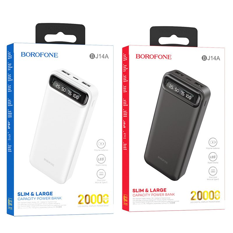 Music Festival BJ14A 20000mAh Large Capacity Mobile Supply LED Light Display Battery Power Bank_voghion.com