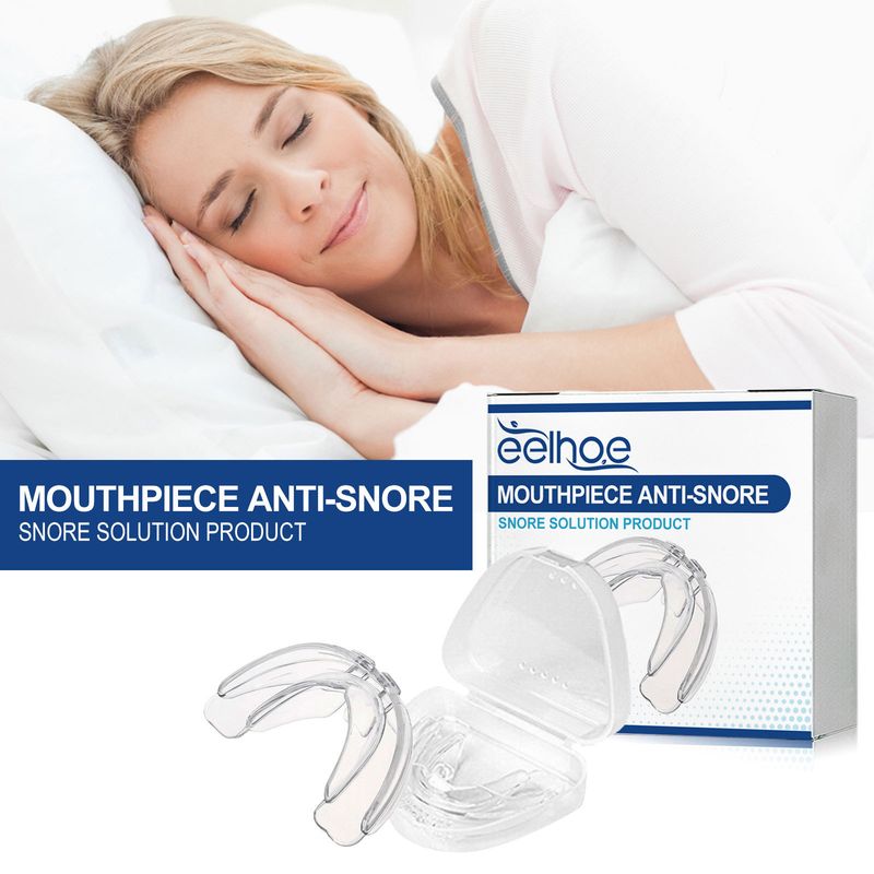 Embout buccal anti-ronflement Arrêt des dents Bruxisme Bouchon anti-ronflement Améliorer les aides au sommeil Protège-dents contre l'apnée Dispositifs de sommeil_voghion.com