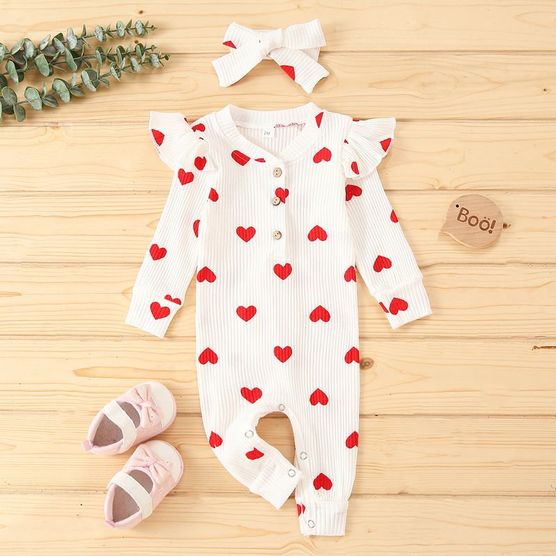 Ropa nueva de otoño e invierno para hombre y mujer, mono de manga larga con estampado en forma de corazón y pañuelo para la cabeza_voghion.com
