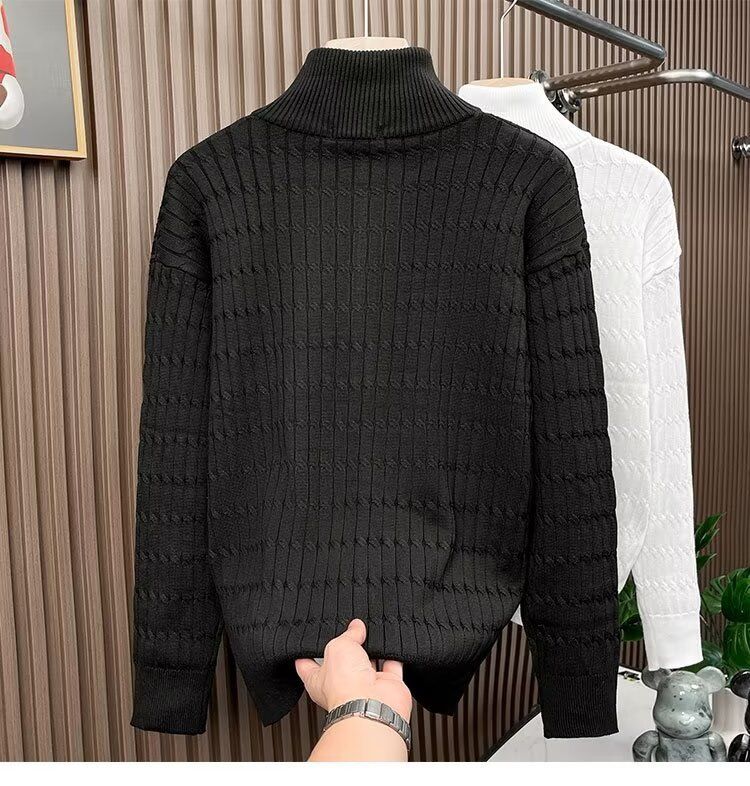 Maglione con cerniera in jacquard per uomo e donna, pullover di alta qualità, maglione lavorato a maglia a maniche lunghe, top e giacche alla moda e versatili_voghion.com