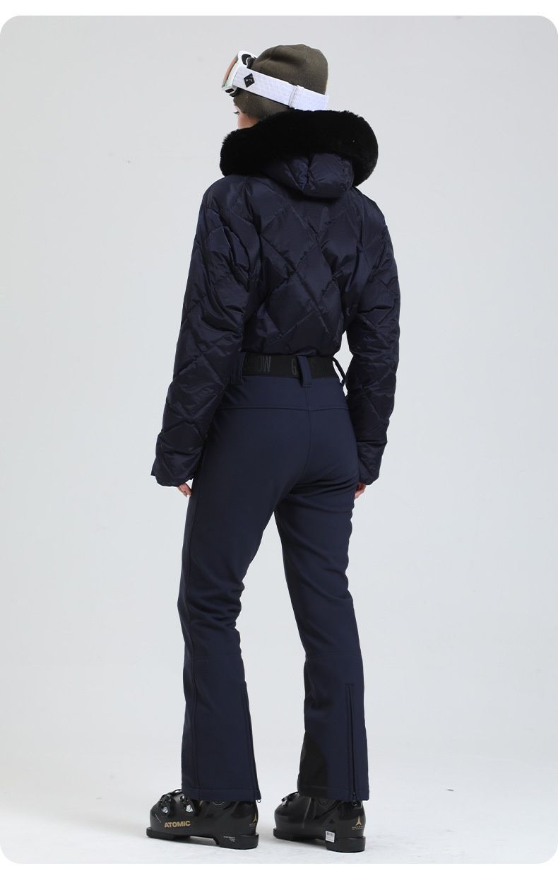 001 Nuevo traje de esquí de una pieza para mujer, impermeable, cortavientos, cálido, para deportes al aire libre, de plumón, para exportación._voghion.com