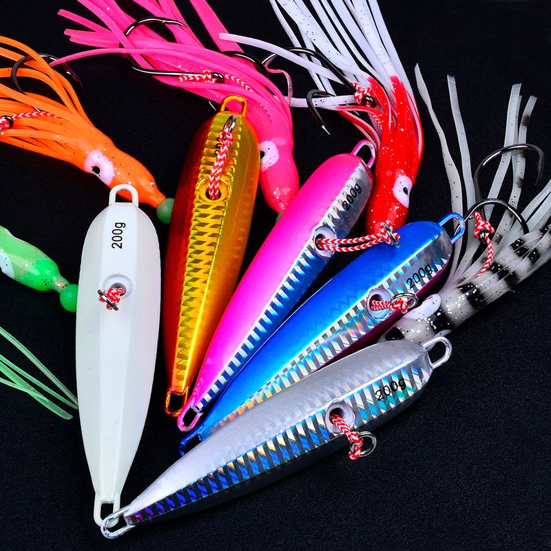 Esca per calamari con baffi luminosi e lenti a jigging, esca per la pesca a traina bionica in mare, piastra di ferro_voghion.com