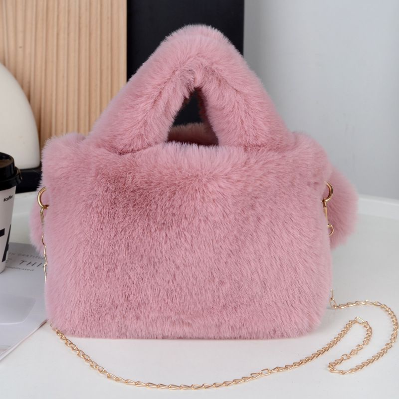 New Cute Big Eyes Dog Bag With Diagonal Cross Chain Single Shoulder Handbag Wool Versatile Plush Small Bag_voghion.com