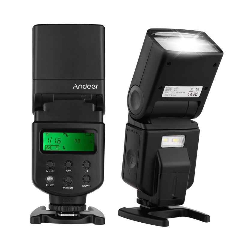 Andoer Universele Speedlite GN40 Verstelbare LED-invullichtflitser voor Canon Nikon Olympus Pentax DSLR-camera's_voghion.com
