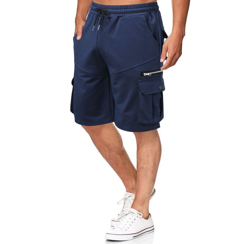 Europäesch an amerikanesch Männer Summer Overalls Hosen Kotteng locker Plus Size Fënneft Hosen Männer Multi-Täsch Casual Hosen_voghion.com