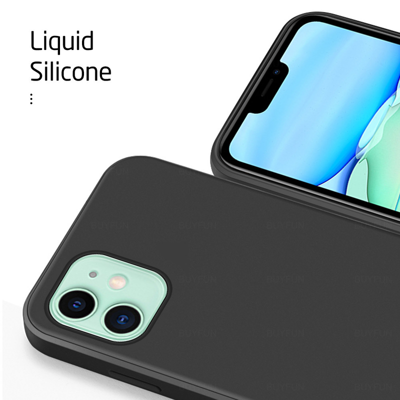 Original Liquid Silicone Phone Case For iPhone 12 Pro Max 12pro 12 mini ifone 12max Protect Camera_voghion.com