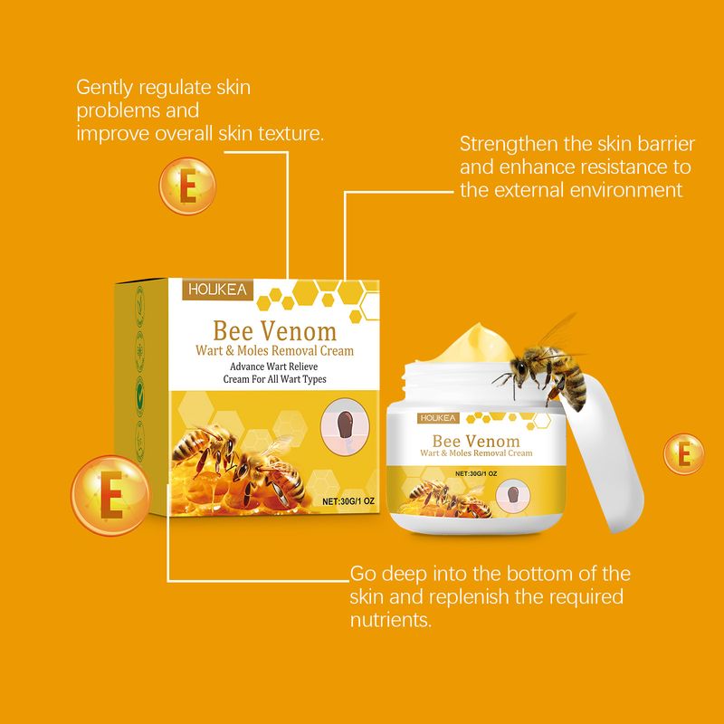 HOUKEA Crème nourrissante pour la peau au venin d'abeille, formule douce, lubrifiante et douce_voghion.com