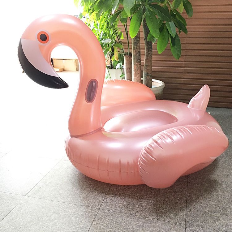 Aufblasbarer Flamingo-Pool-Schwimmring – Riesige 190 cm große Roségold-Liege für Erwachsene, hochwertiges, verdicktes Design_voghion.com
