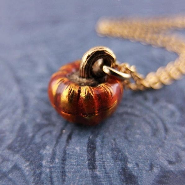 Collane Nuova moda Collana con ciondolo zucca smaltata arancione_voghion.com