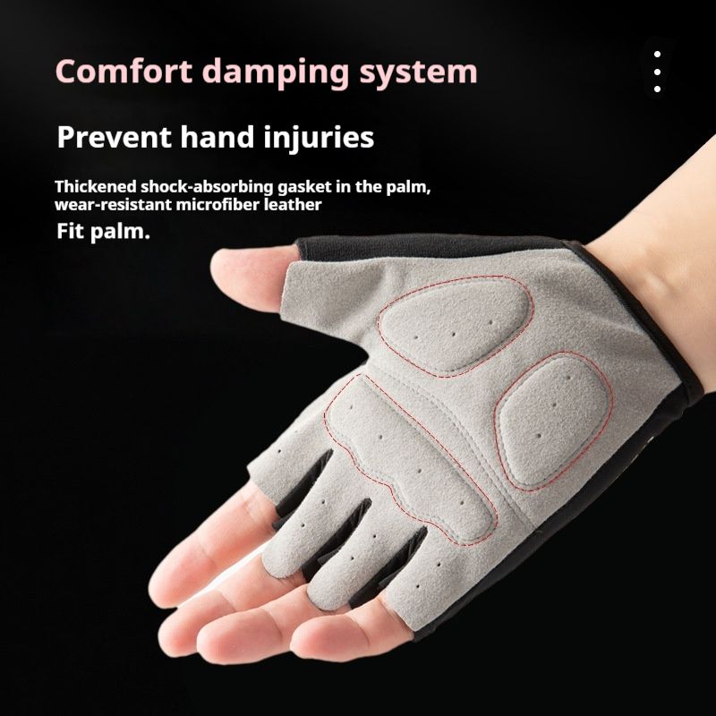 Gants de sport, gants d'entraînement et de fitness de cyclisme en plein air pour hommes, gants de cyclisme antidérapants, résistants à l'usure, absorbant la transpiration et respirants à demi-doigts_voghion.com