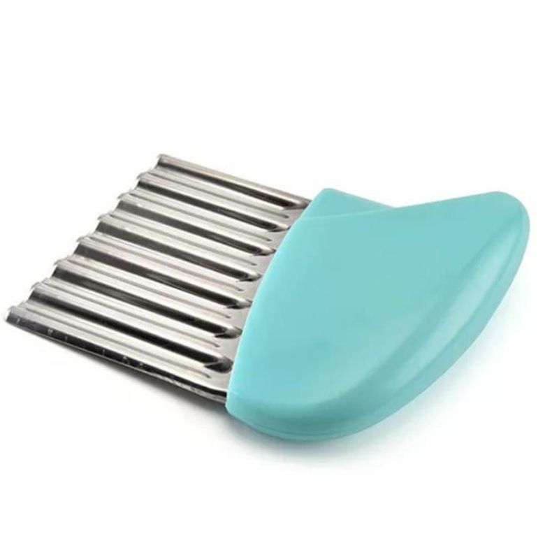 Kūrybinis namų virtuvės nerūdijančio plieno bulvių pjaustyklė bulvytės pjaustytos gofruotos bulvės pjaustymo peilis bangos peilis_voghion.com