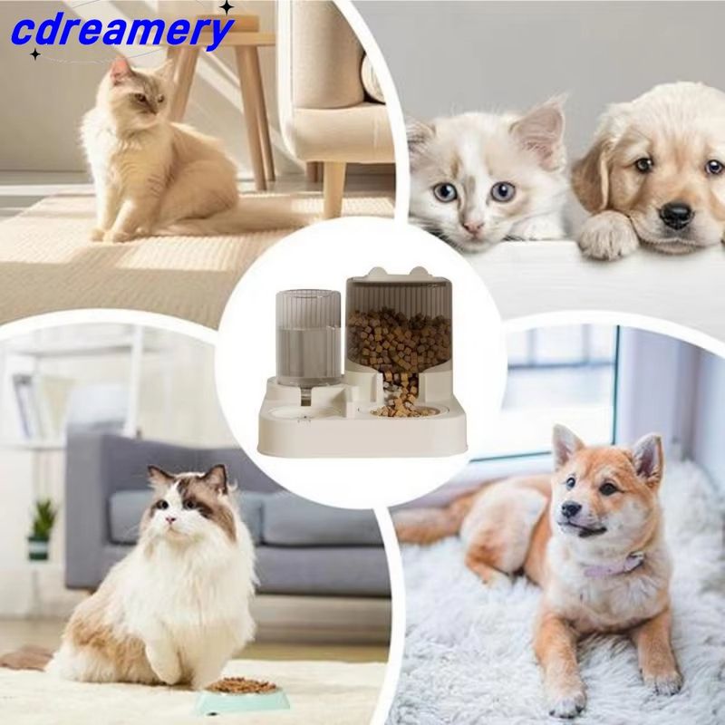 Kattenvoerbak, Automatische voerbak, Automatische scheiding van droog en nat, Automatische waterafgifte voor hondenvoer, Grote capaciteit voor dierenvoer_voghion.com