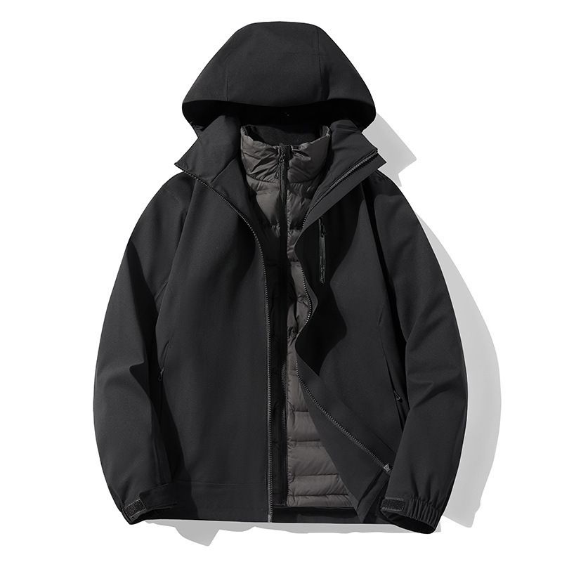 New Outdoor Couple Three-in-One Detachable Fully Heat-Sealed 90 White Duck Down Liner Ski Hiking Jacket_voghion.com