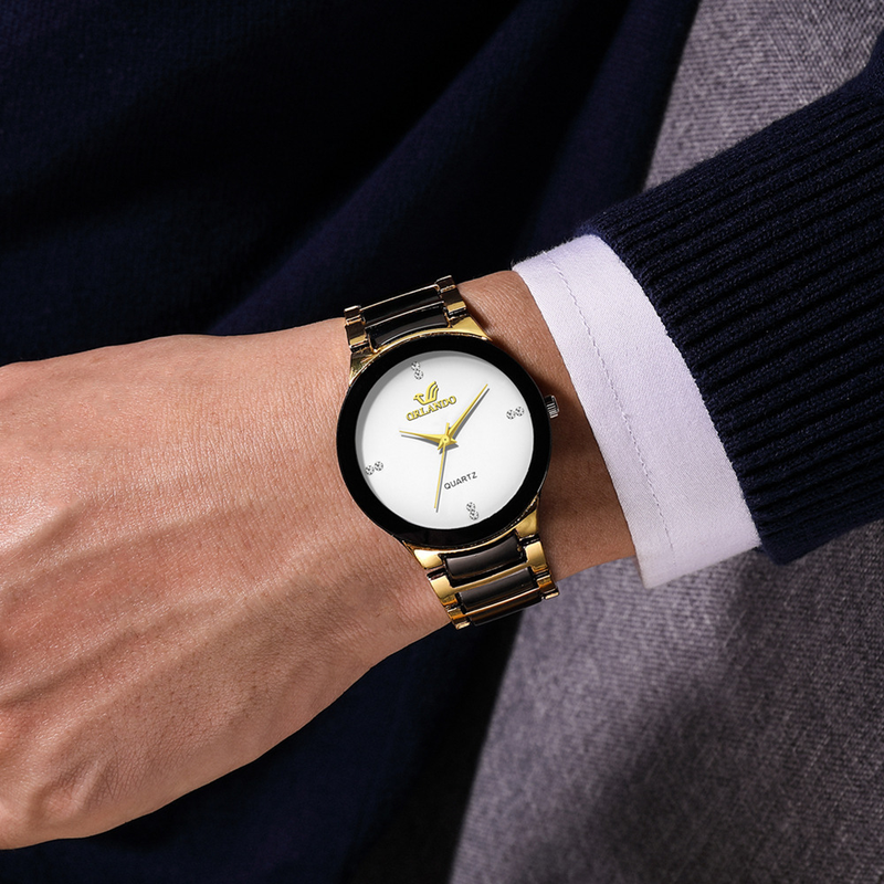 Minimalistische Bar Pin-abgestufte Herrenmode Trend Business Eleganter britischer Stil Stahlband Quarzuhr Herren_voghion.com