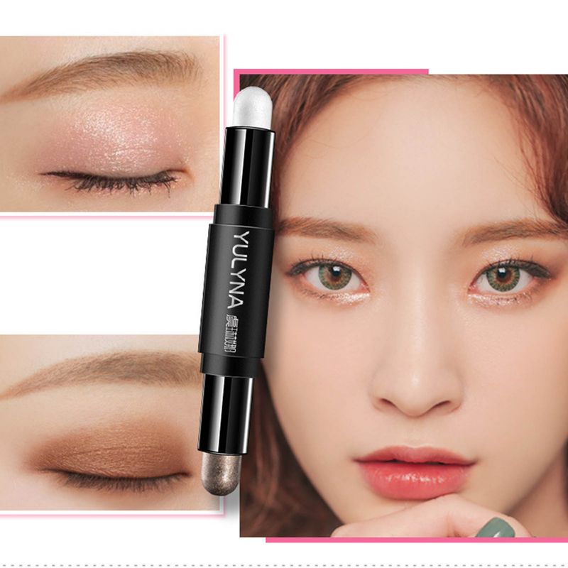 Hislaves Eyeshadow Pen Dual Head Waterproof Cream Glitter Gradient Shimmer Eyeshadow Stick Προμήθειες μακιγιάζ - 1_voghion.com