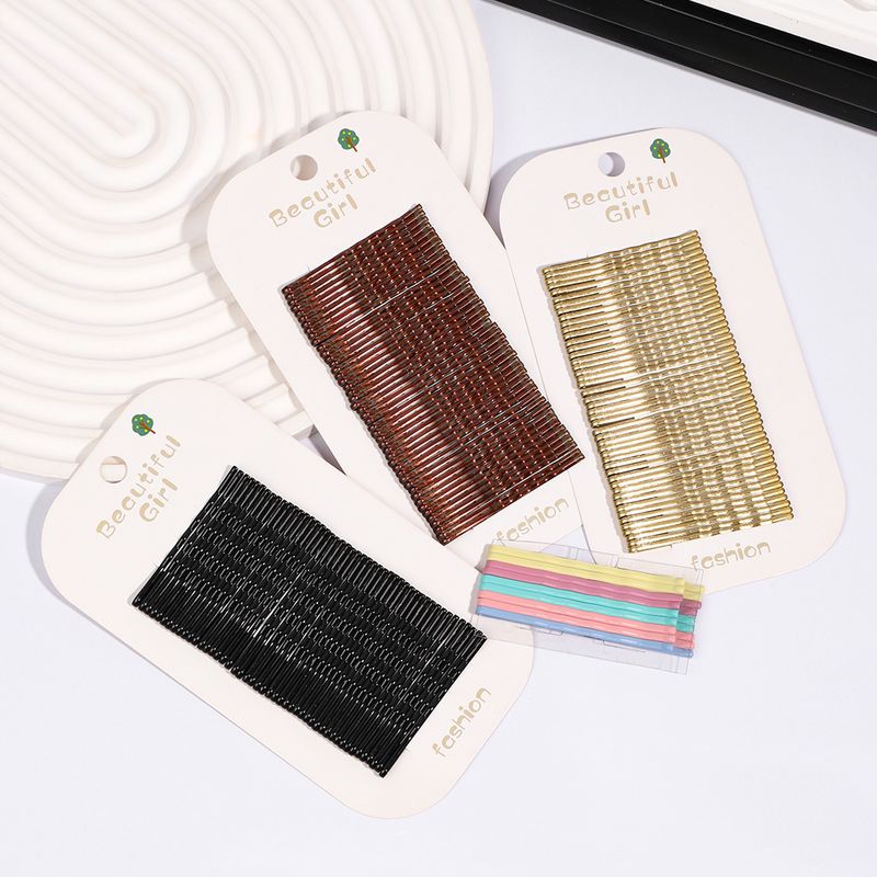 Fermagli per capelli in metallo smaltato a forma di U, senza traccia, con testa rotonda, ondulati e piatti, con una sola linea - Fermagli per sezionare lo stile minimalista coreano_voghion.com