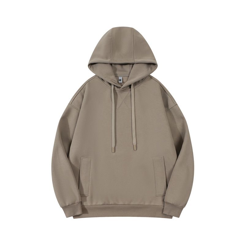 320G Autumn Trendy Brand Hooded American Style Solid Color Sports Casual Unisex Pullover Clean Version Sweatshirt_voghion.com