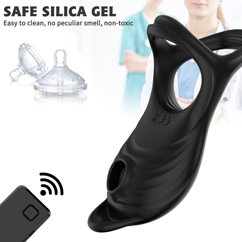 Verzögerter Ejakulationsring Vibratorring Produkte für Erwachsene Klitoris Sauger Trainer Hodensackring Sexspielzeug für Paare_voghion.com
