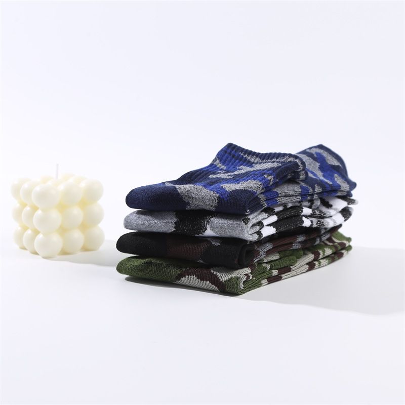 Calzini corti alla moda da uomo, a metà polpaccio, in cotone, caldi, in jacquard, a metà lunghezza, autunno inverno, 2025d, mimetici_voghion.com