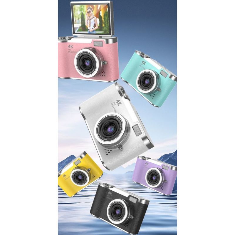 4K HD Pixel Student Campus CCD Flip Screen Digital Travel Small Beauty Card Camera_voghion.com