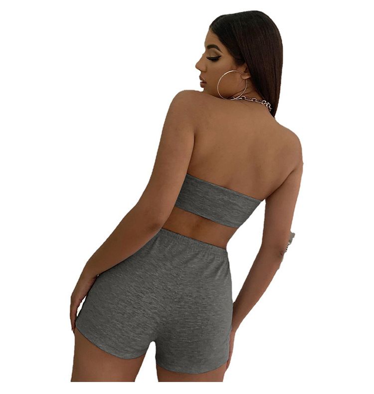 Bikini sexy da spiaggia con lacci da donna, top con spacco, pantaloncini casual, tuta sportiva, abbigliamento da yoga_voghion.com