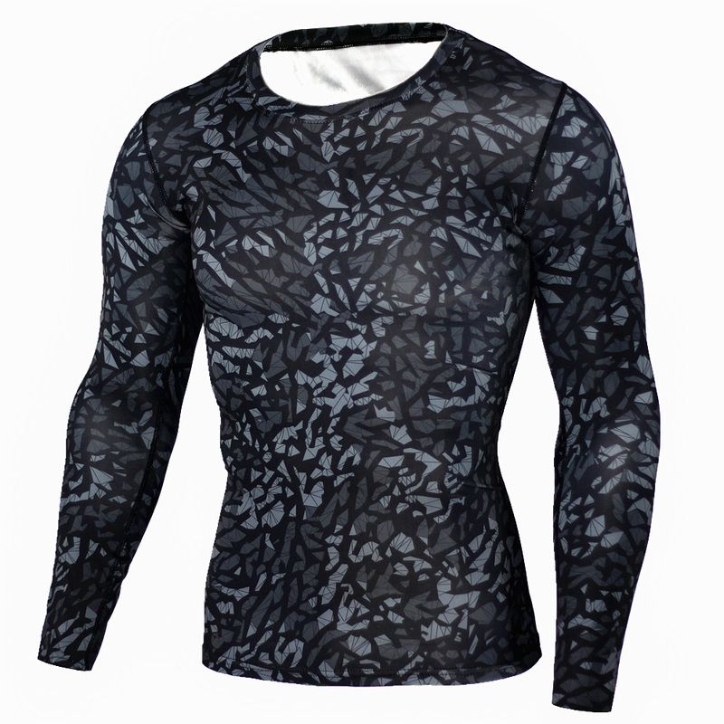 T-shirt da uomo a maniche lunghe da fitness a collo alto da uomo, da corsa, sportiva, a maniche lunghe, con cappuccio, elastica, ad asciugatura rapida, autunno e inverno_voghion.com
