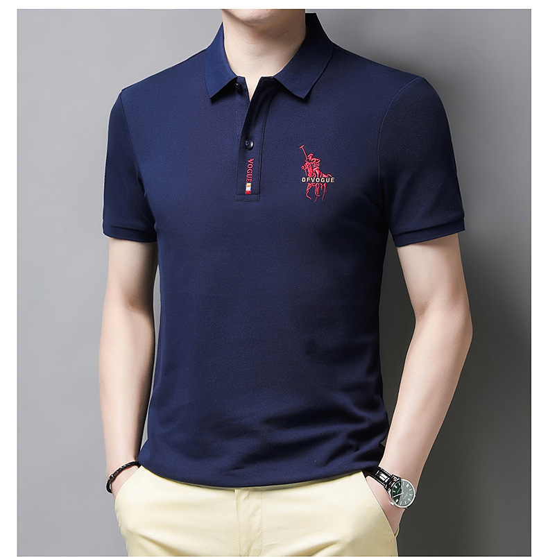 Herren Sommer neues Poloshirt aus reiner Baumwolle Herren Business Casual Revers Kurzarm T-Shirt für Herren_voghion.com