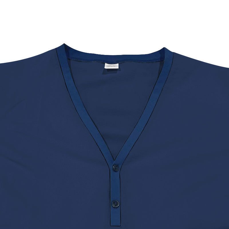 T-shirt Henley décontracté à manches courtes et col en V pour homme, haut à blocs de couleurs, été 2024_voghion.com
