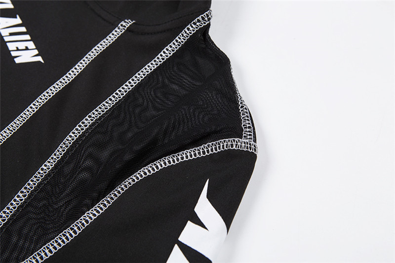 2024 frühjahr Neue frauen Gedruckt Mesh Perspektive Slim Fit Lange ärmeln Casual Set_voghion.com