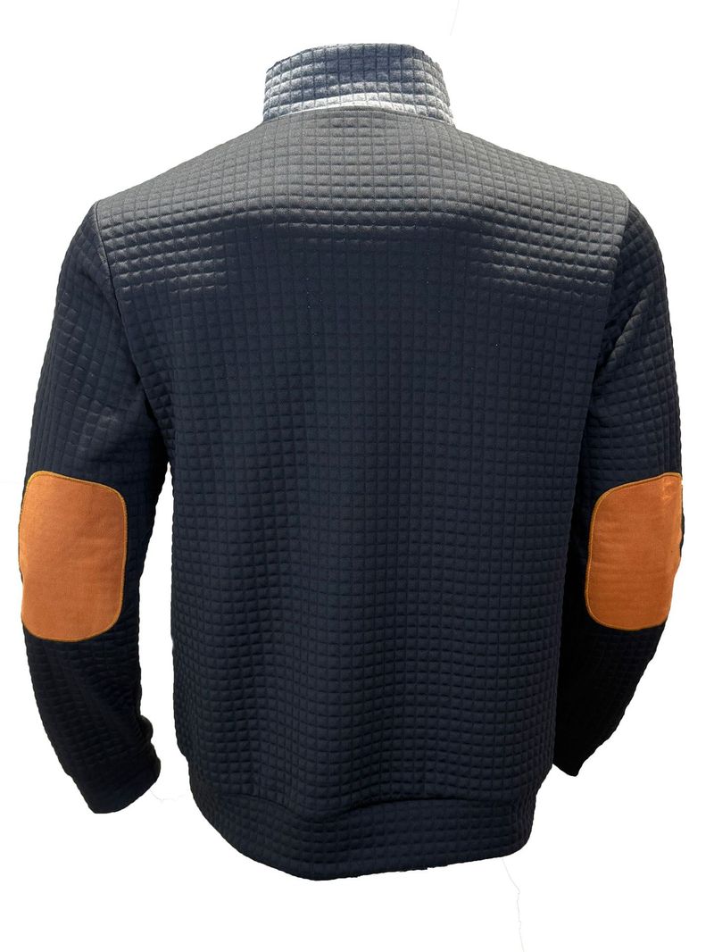Heren casual kleurblok polyester hoodie met rits, lichtgewicht outdoor sportkleding voor alle seizoenen_voghion.com