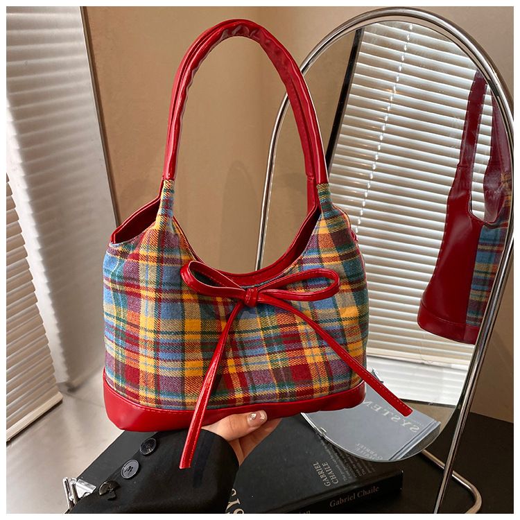 Borsa a tracolla grande ed elegante con tracolla staccabile, borsa a mano spaziosa per lavoro e viaggio, con motivo a quadri a blocchi di colore, per donna_voghion.com