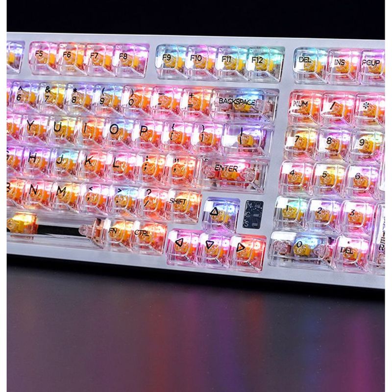 Readson Transparent Mechanical Keyboard Wireless Bluetooth Three-Mode Laptop Computer Office Gaming RGB Lighting Wired_voghion.com