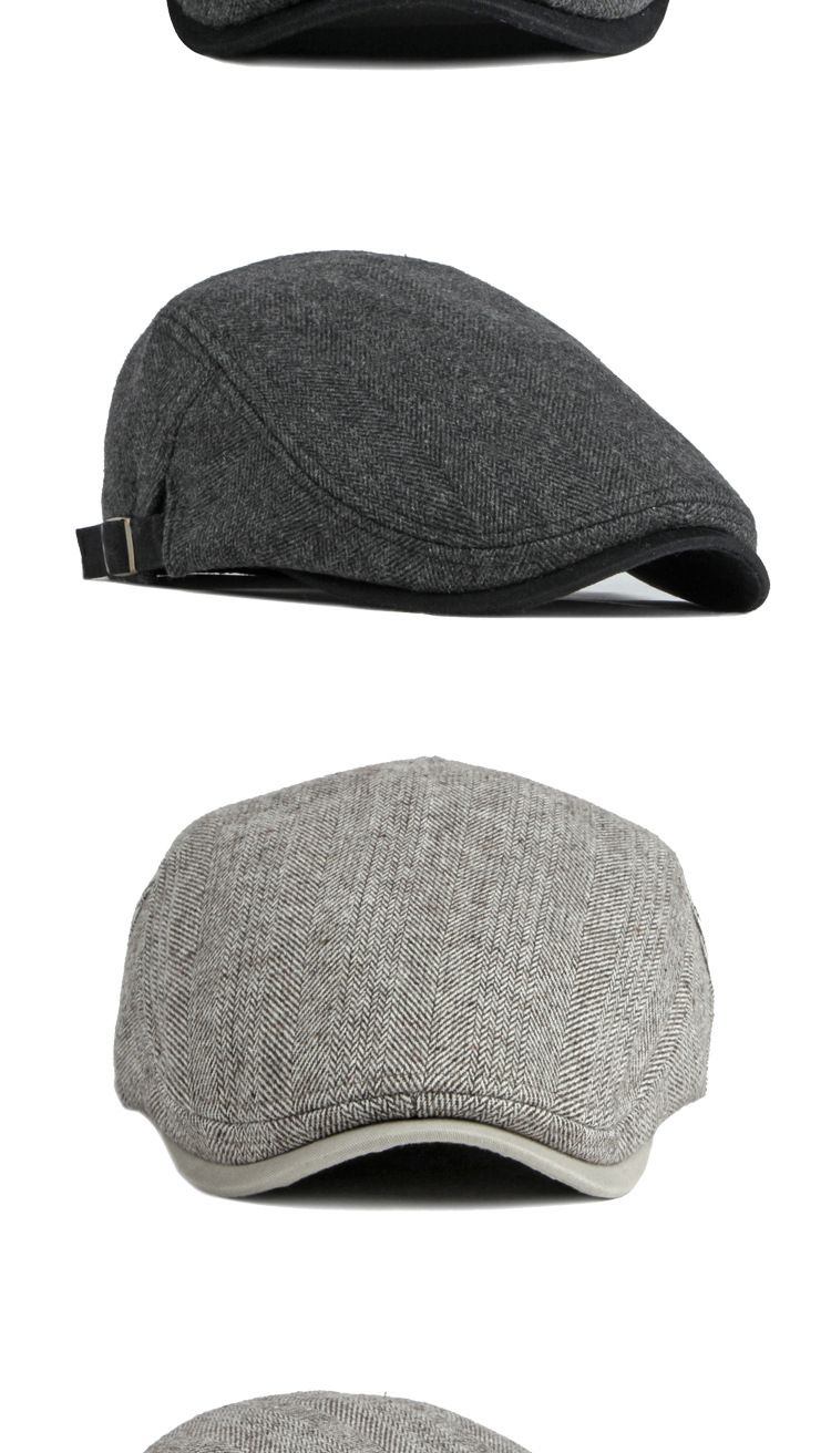 Hats men's and women's autumn and winter berets men's retro art casual all-matching front hat and velvet cap_voghion.com