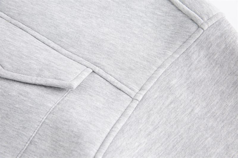 Men's Workwear Style Jogger Set Winter Autumn Multi-Pocket Jacket With Straight Leg Pants Streetwear Casual Outfit Grey_voghion.com