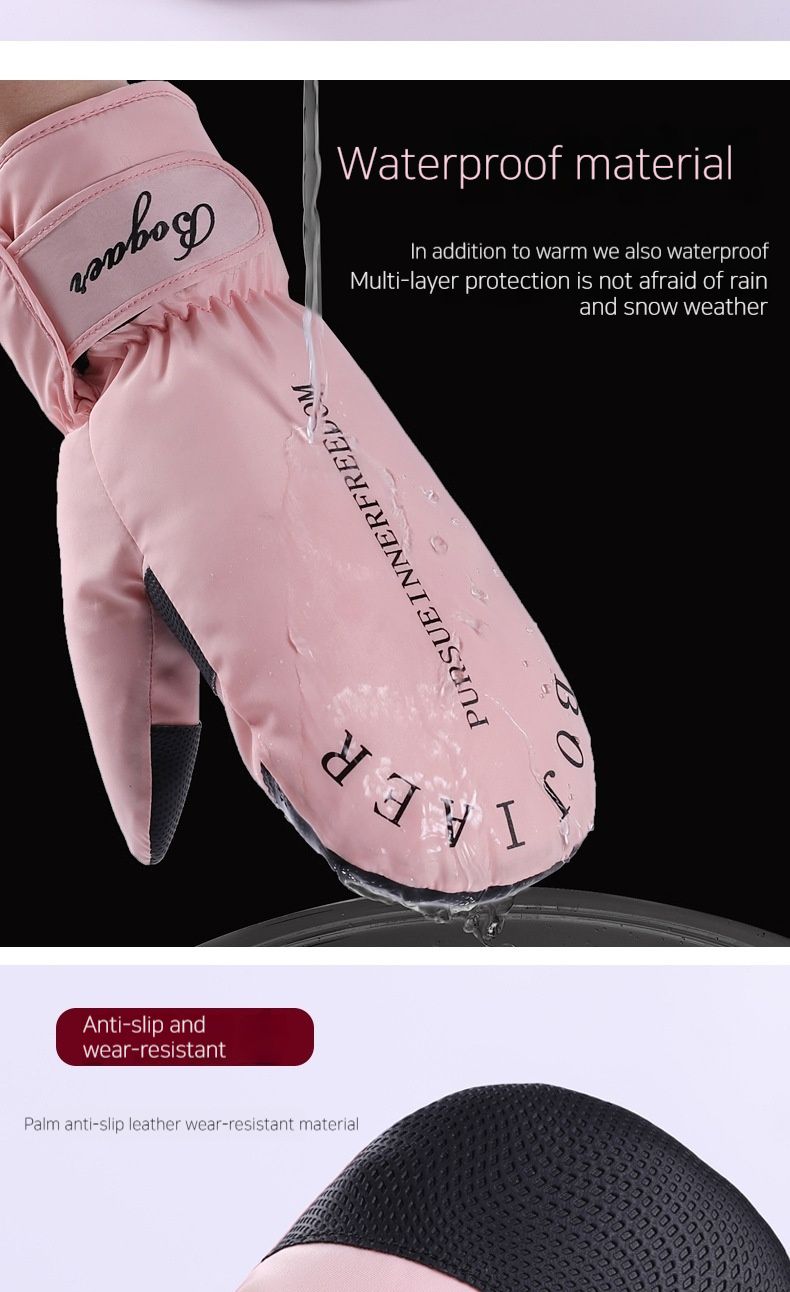 Gants de ski chauds et imperméables en coton de style japonais_voghion.com