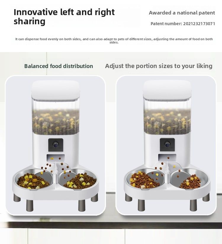 Smart WiFi Pet Feeder With Timer, Portion Control, Dual Bowls And Visual Monitoring For Cats And Dogs_voghion.com