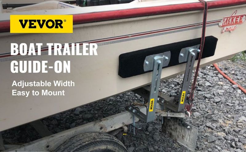 VEVOR Boat Trailer Guide-ons, 48", 2PCS Rustproof Steel Trailer Guide Ons, Trailer Guides With Carpet-Padded Boards, Mounting Parts Included, For Ski Boat, Fishing Boat Or Sailboat Trailer_voghion.com