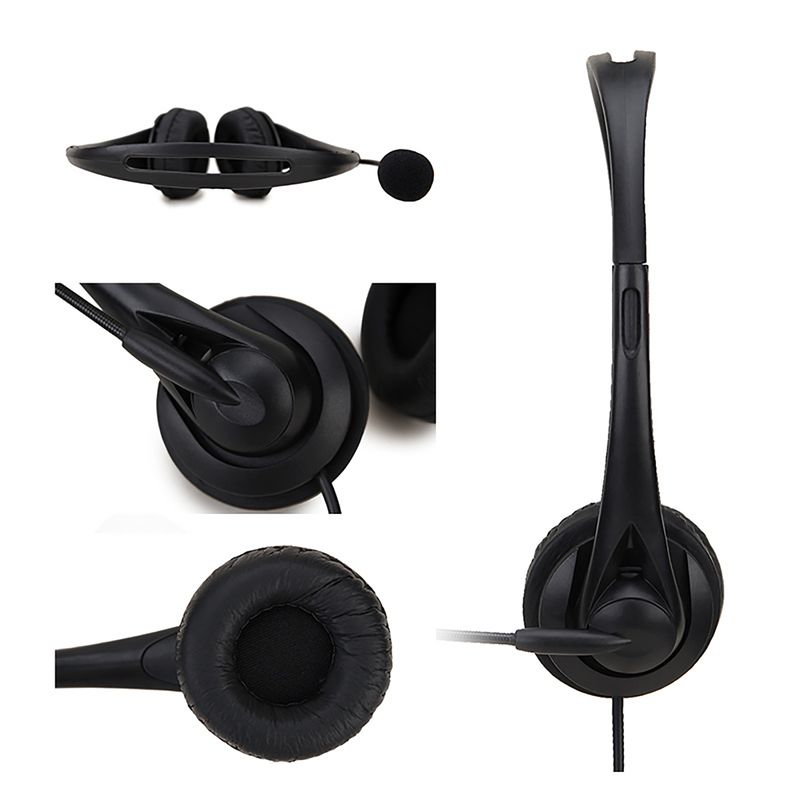 Cuffie cablate SY490 universali con cancellazione del rumore, cuffie binaurali USB con microfono per l'insegnamento online_voghion.com