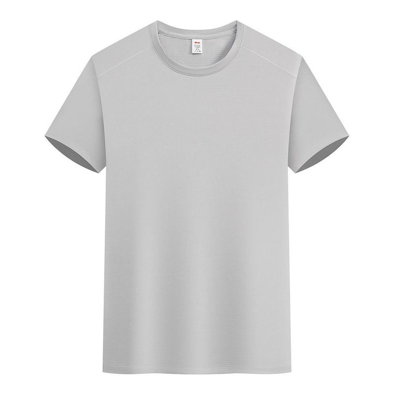 T-shirt d'été à col rond et manches courtes pour homme, en soie glacée, séchage rapide, imprimé, idéal pour le team building, les fêtes et les sports_voghion.com
