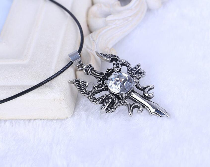 Mode Dragon Sword Halsband Cross Hänge Hip Hop Punk Halsband för män Cross Smycken Accessoarer Party Present_voghion.com