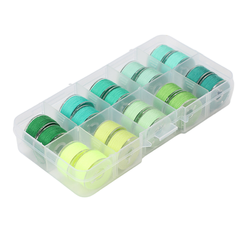 20 pçs/caixa bobina colorida conjunto de bobina de plástico transparente com caixa de armazenamento de linha acessórios para máquina de costura_voghion.com