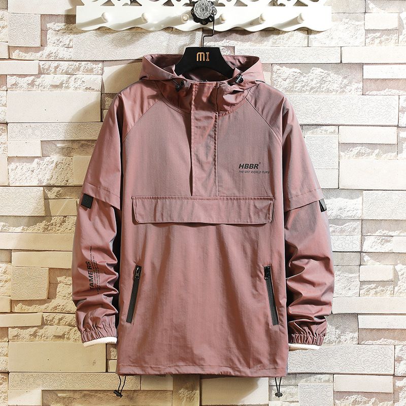 Pullover mit halbem Reißverschluss, dünner, trendiger Kapuzenmantel für Herren im Frühling und Herbst im Streetstyle, vielseitige Jacke für Herren_voghion.com